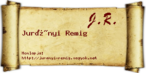 Jurányi Remig névjegykártya